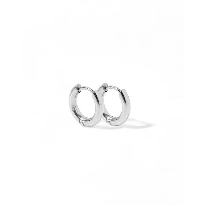 Scarlett Hoop Huggie Earrings Silver 8mm
