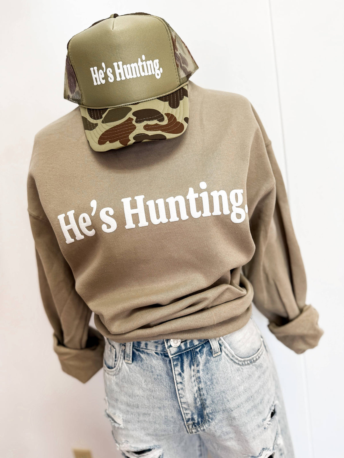 He’s Hunting Puff Sweatshirt