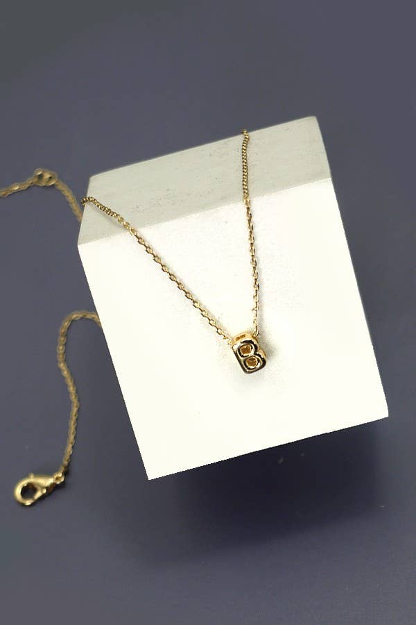 Mini Personalized 3D Bubble Letter Necklace