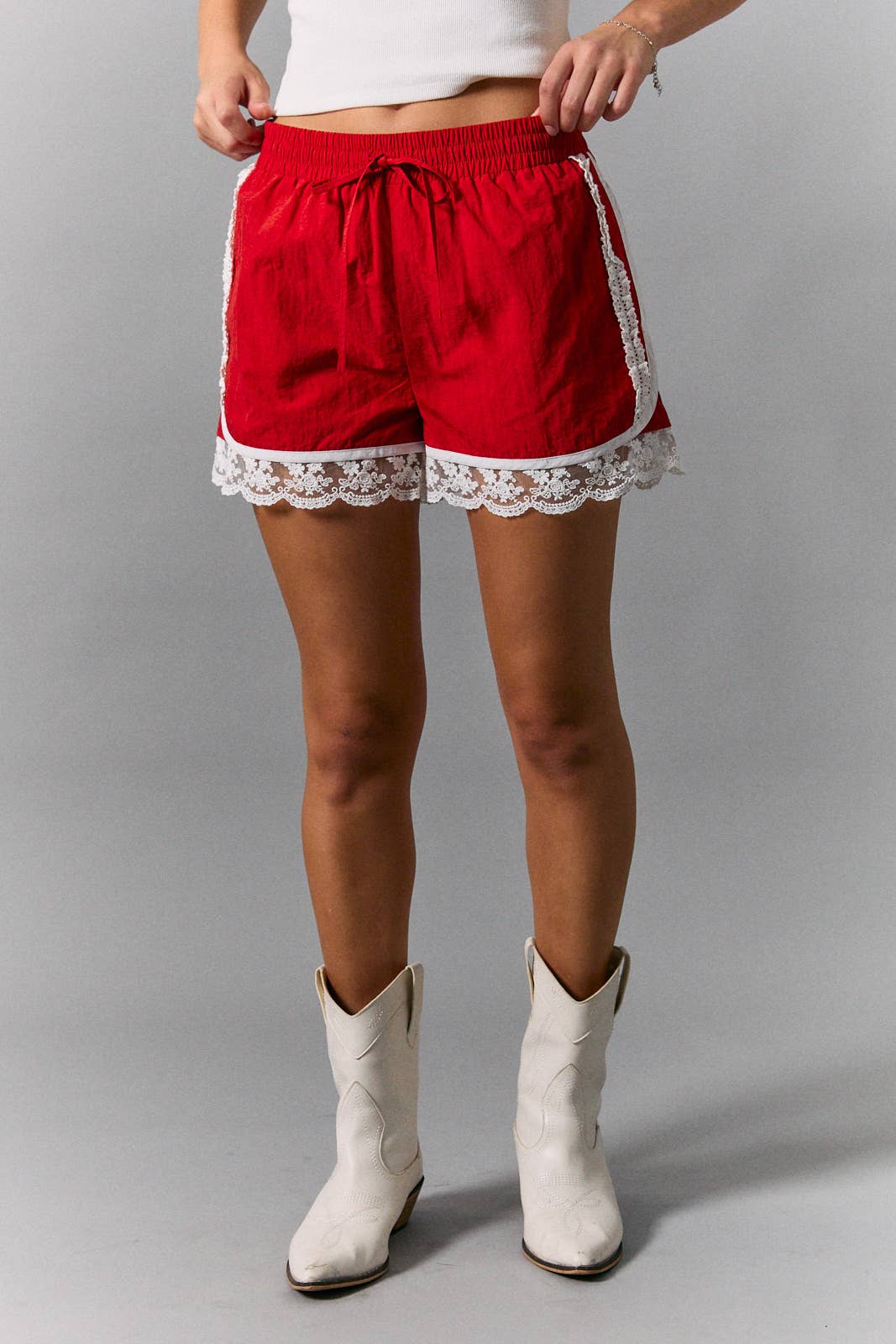 Haley Lace Trim Parachute Shorts