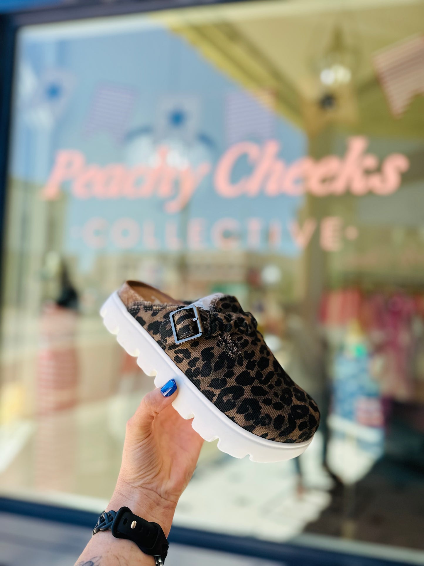 Cassie Leopard On The Run Slip-On Platform Clogs