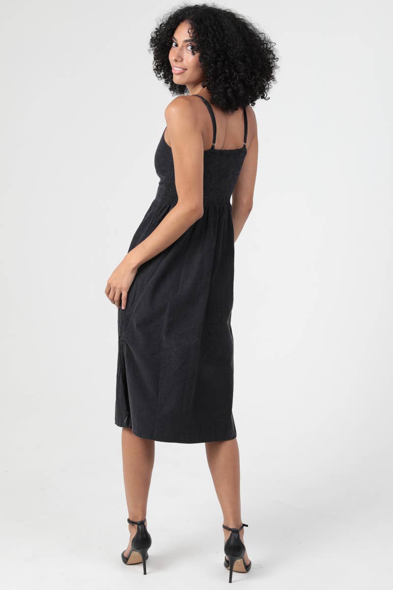Carry On Corduroy Twist Front Midi Dress