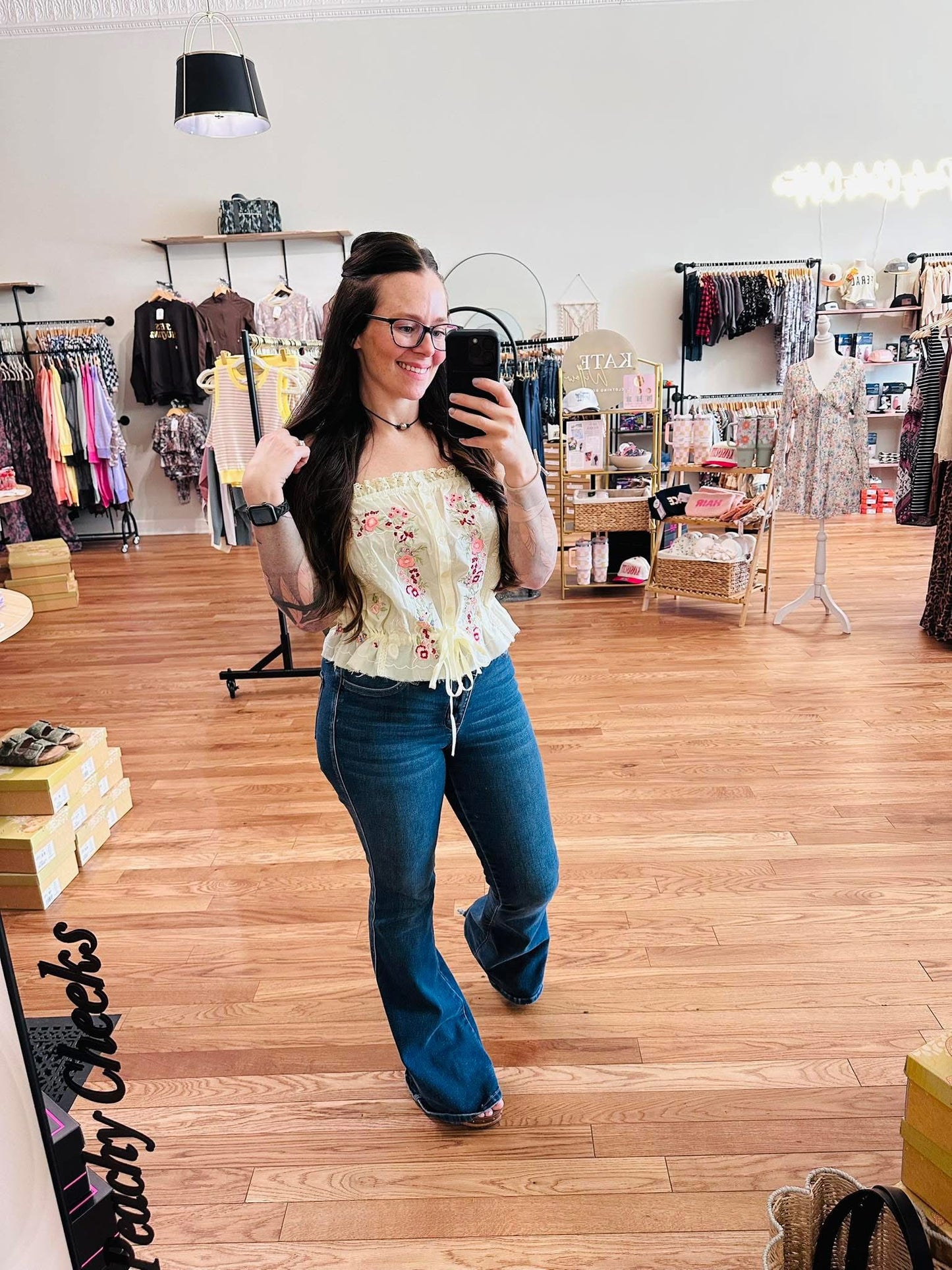 Keliana Embroidered Peplum Tank
