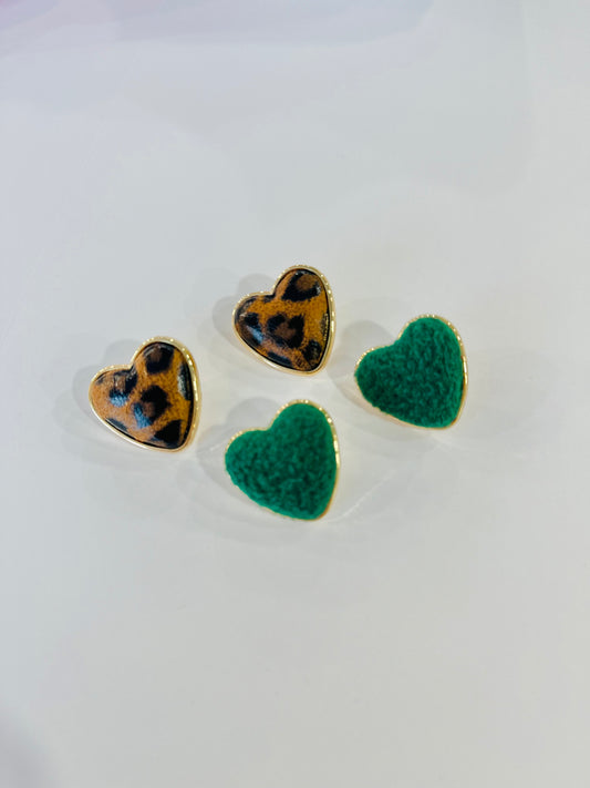 Textured Heart Studs