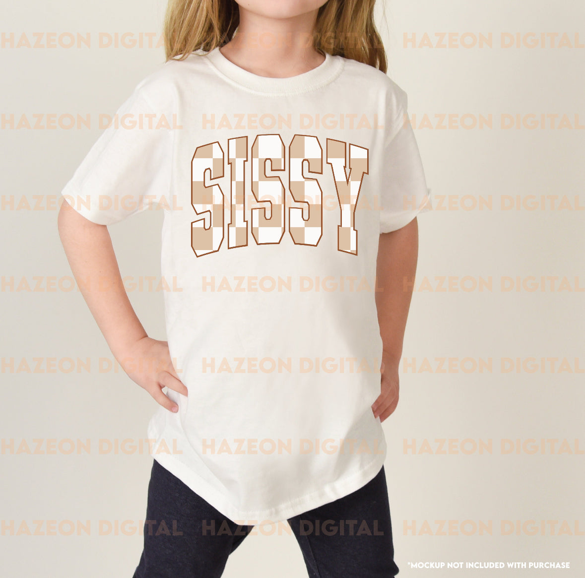 Neutral Check Sissy Onesie/Tee