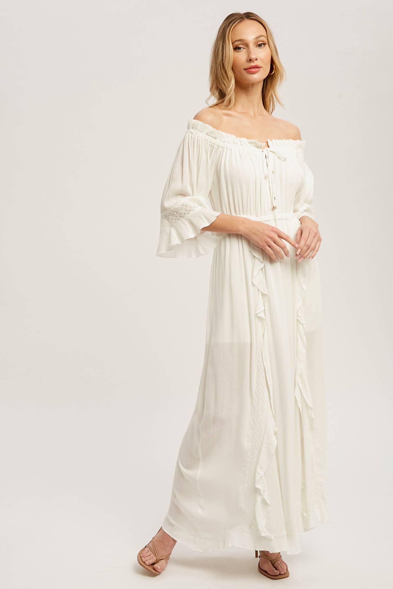 Off The Shoulder Boho Maxi Dress