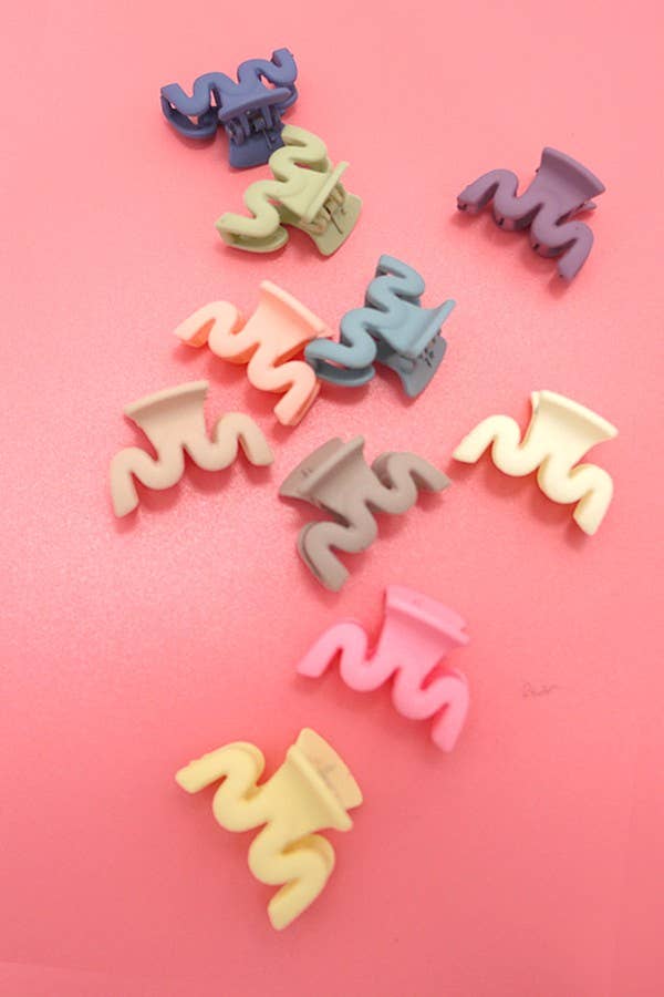 Mini Pack of 10 Flower Wavy Clips In A Case