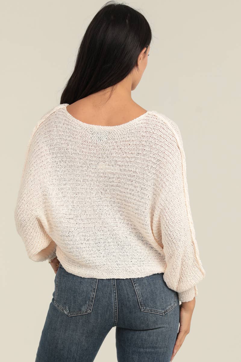 All Tied Up Tie Front Batwing Lightweight Cardigan