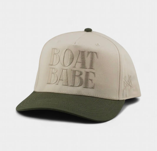 Boat Babe Trucker Hat Retro Sage