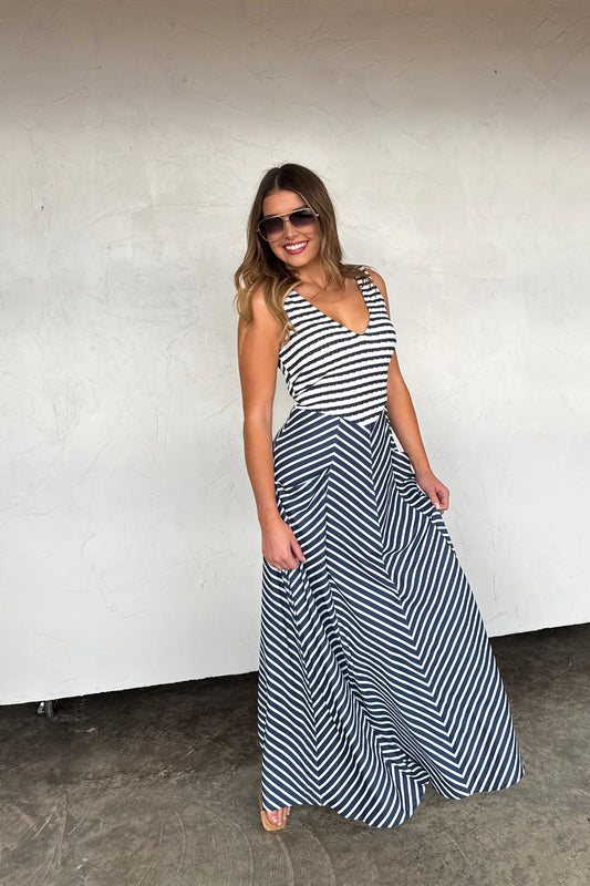 Downtown Stroll Striped Dress PRE