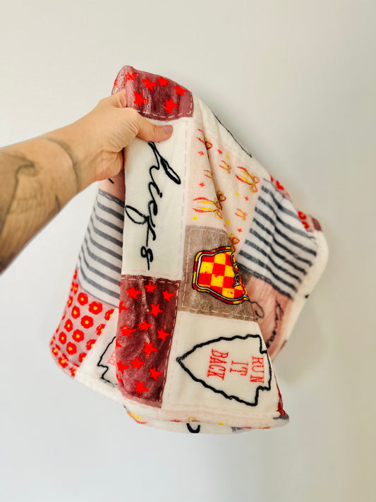 Toddler/Baby + Youth/Adult KC Chiefs Girly Throw RTS