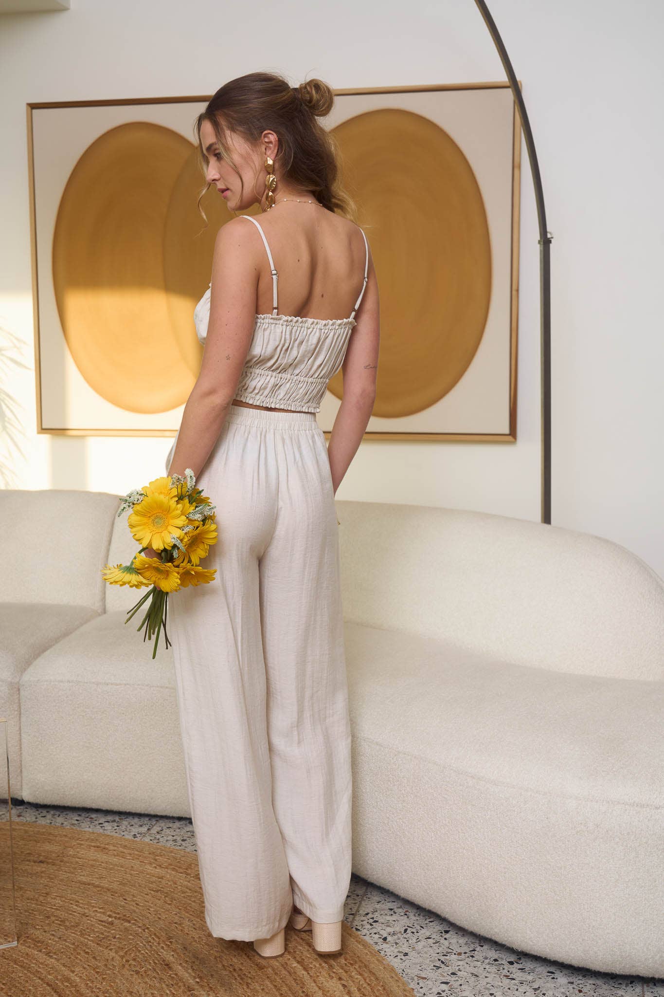 Quinn Tie Front Cami Top + Wide Leg Pant Set