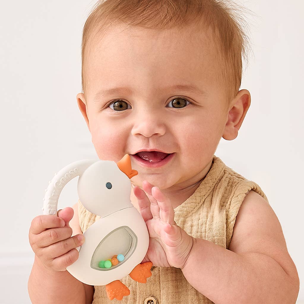 Goosey Bitzy Shake™ - Silicone Teether with Rattle
