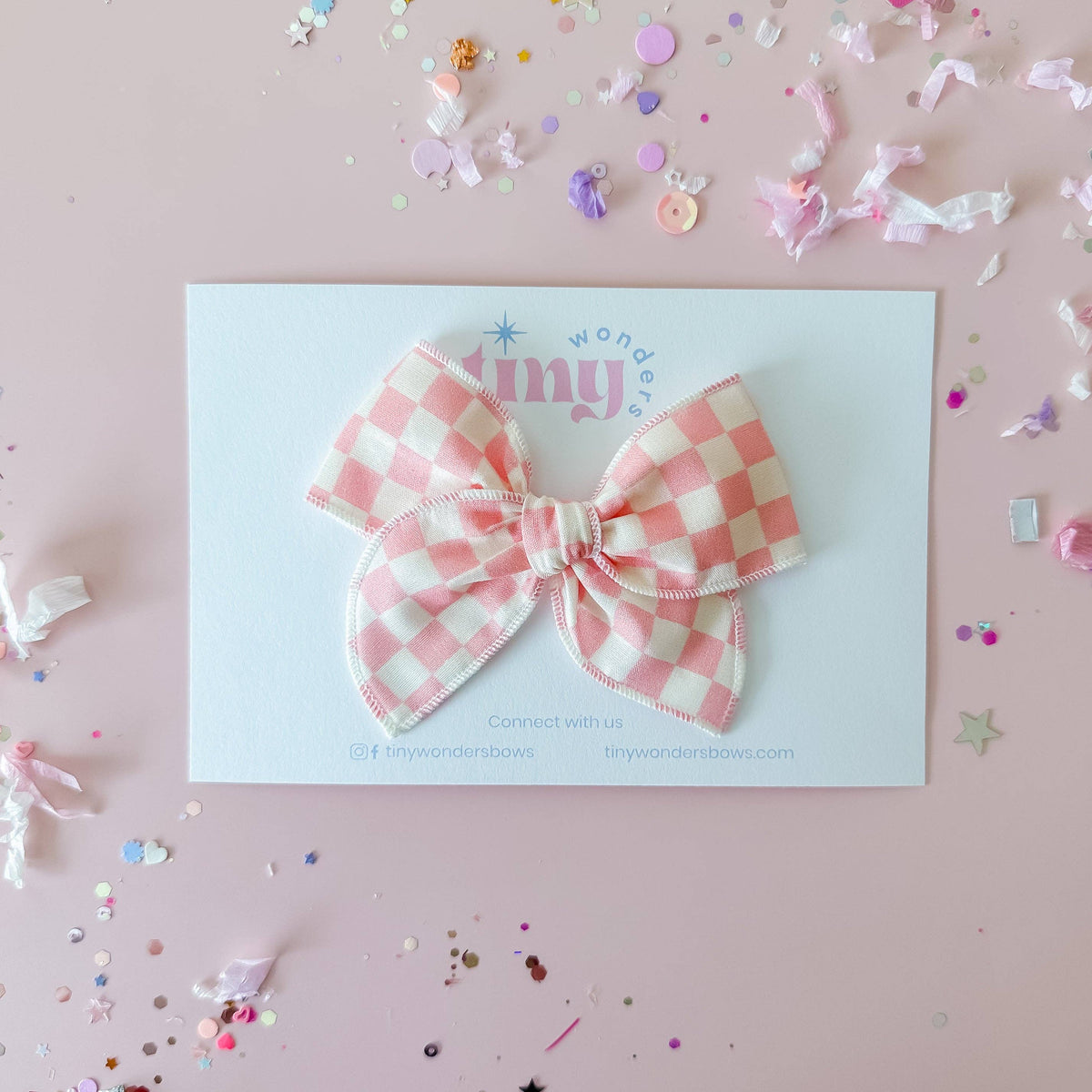 Pink and White Checkered Piggies