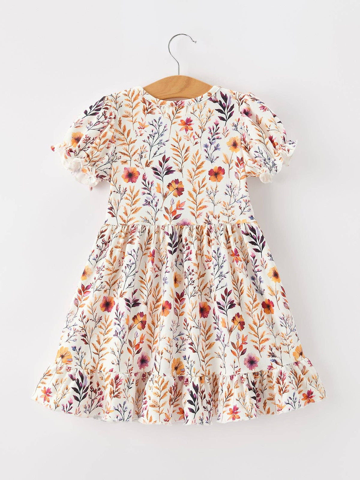Ivory Fall Floral Twirl Dress