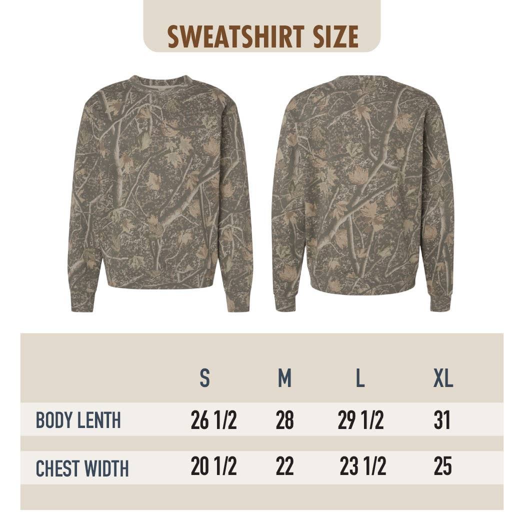 Western Mama Puff Print Camo Crew