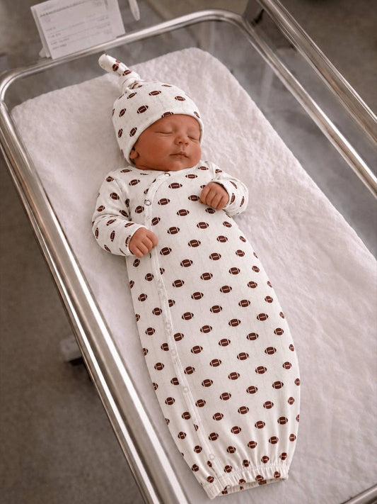 Football Organic Pointelle Sleep Gown