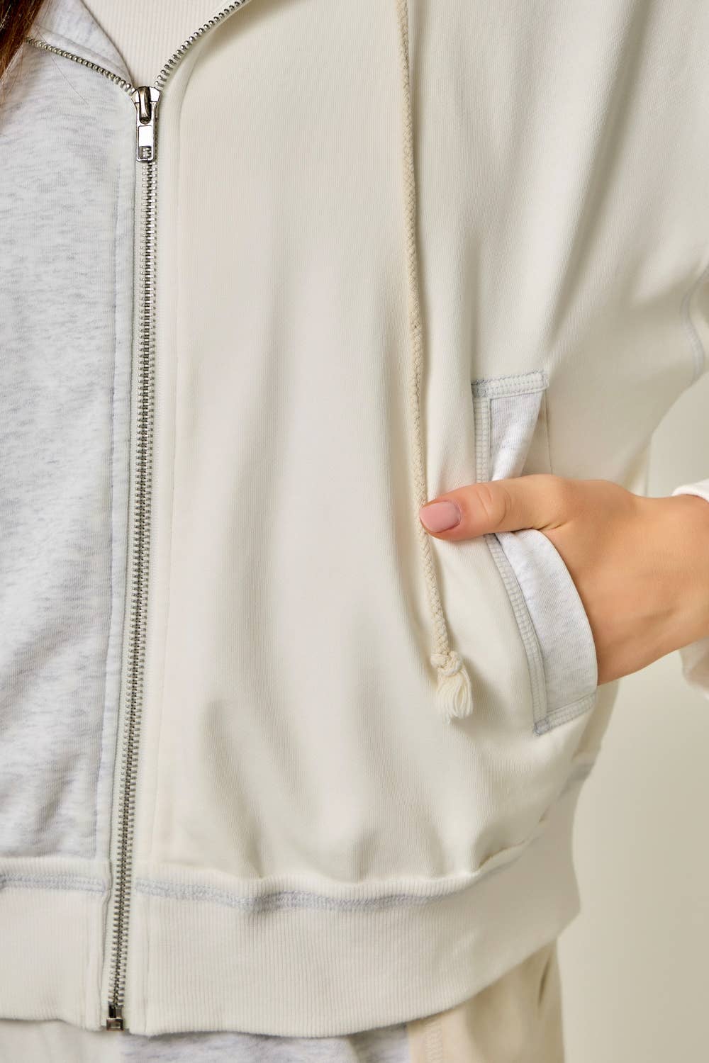 Spring Colorblock Zip-Up Hoodie