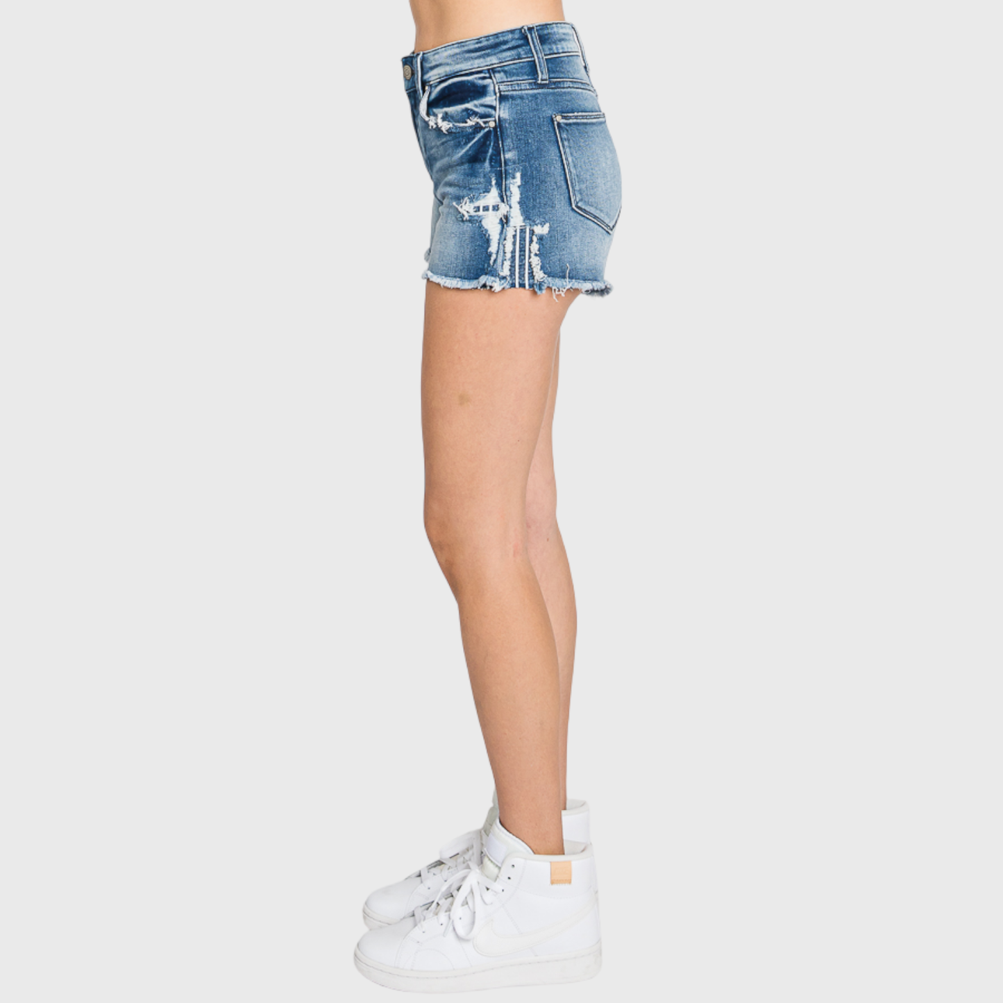 Miah Stripe Patch High Rise Shorts