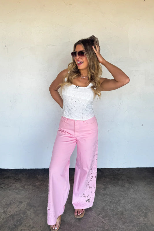 Summer Romance Eyelet Tank Top