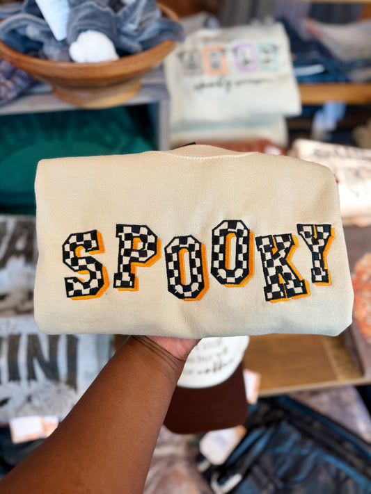 Spooky Checkered Retro Crewneck