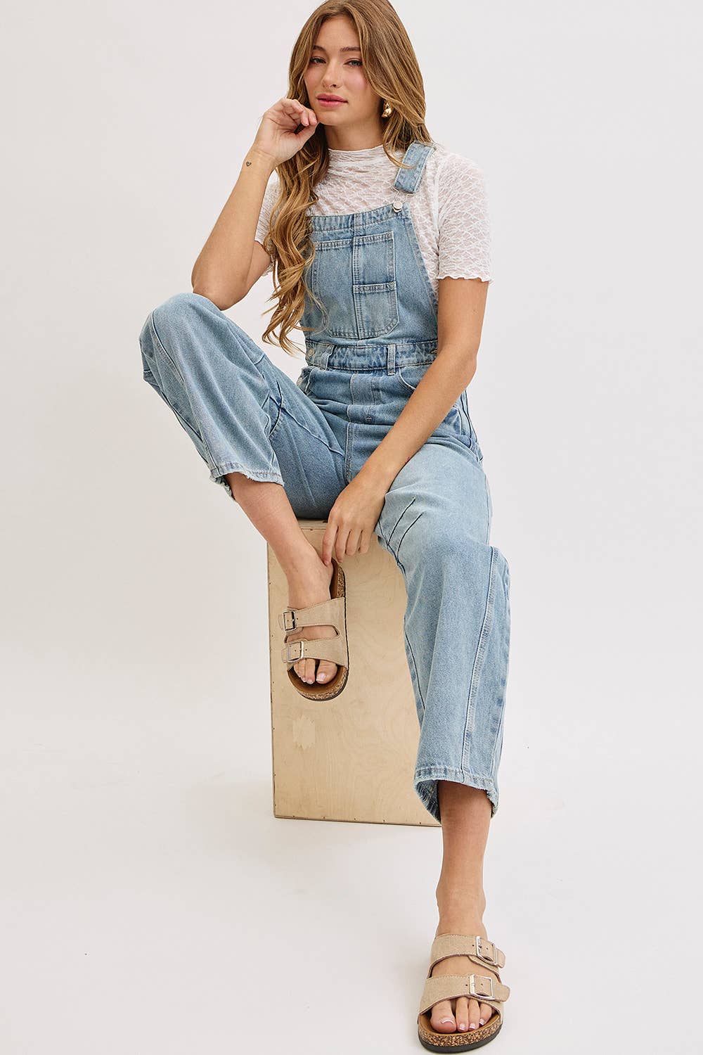 Kristin Barrel Denim Overalls