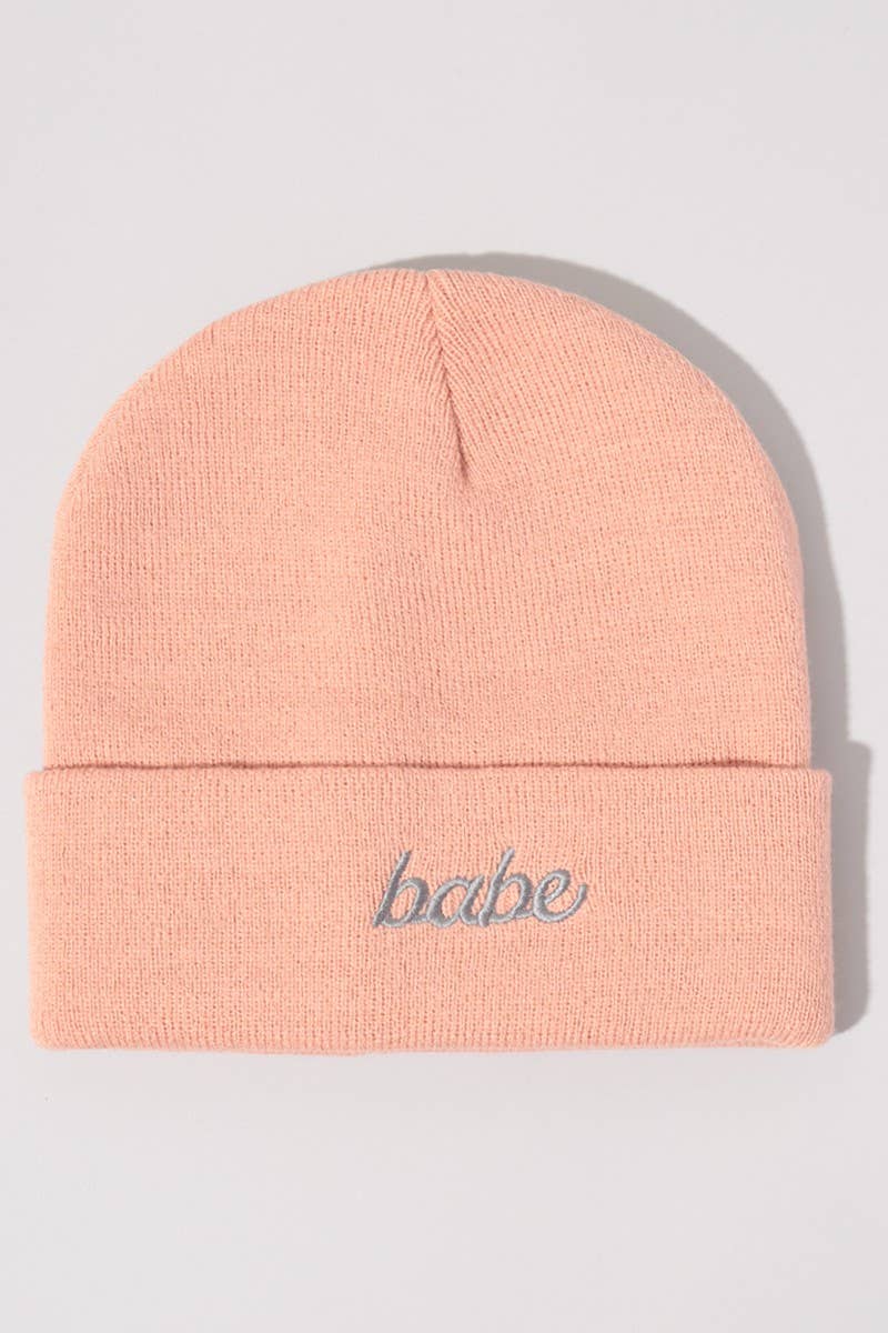 Babe Embroidered Cuffed Beanie