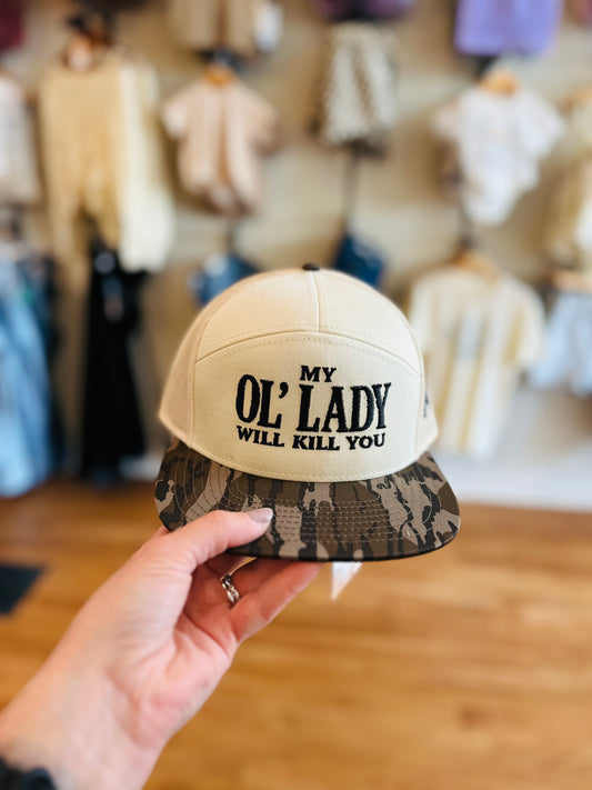My Ol’ Lady Will Kill You Bottomland Hat + Black Thread