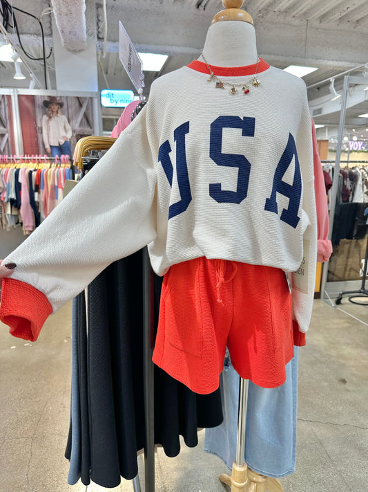 USA Knit Colorblock Pullover
