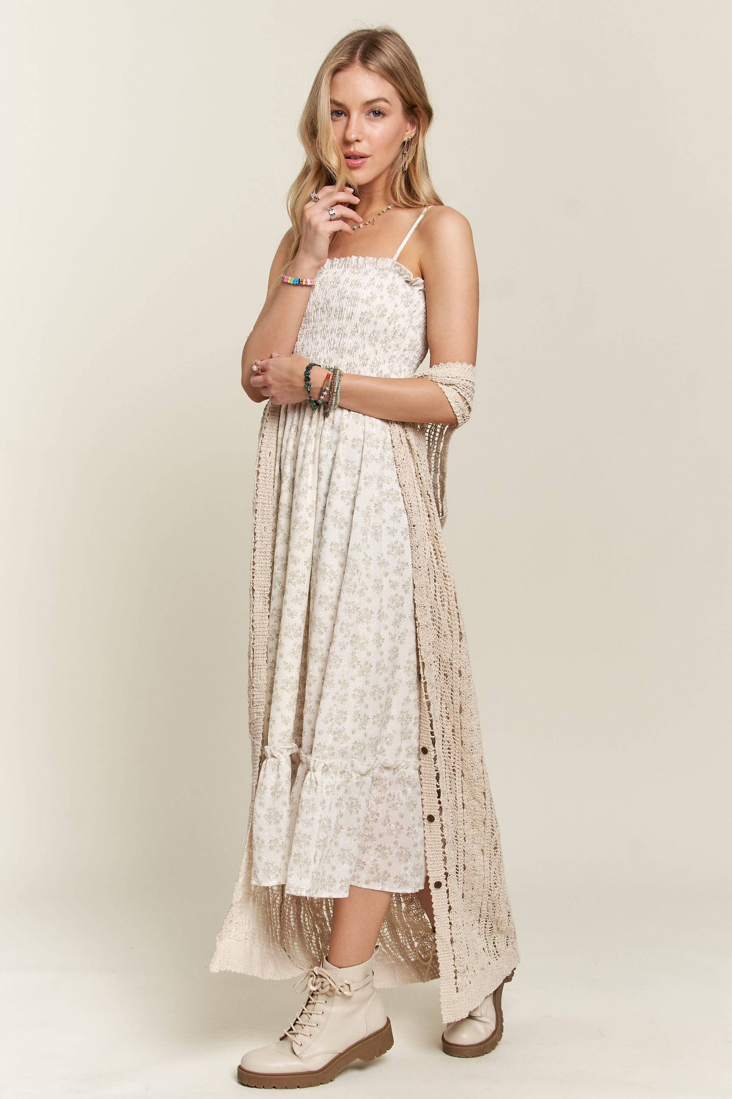 Ravena Ruffle Floral Midi Dress