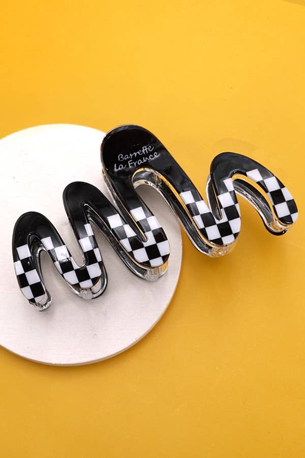 Jumbo Checkered Claw Clips