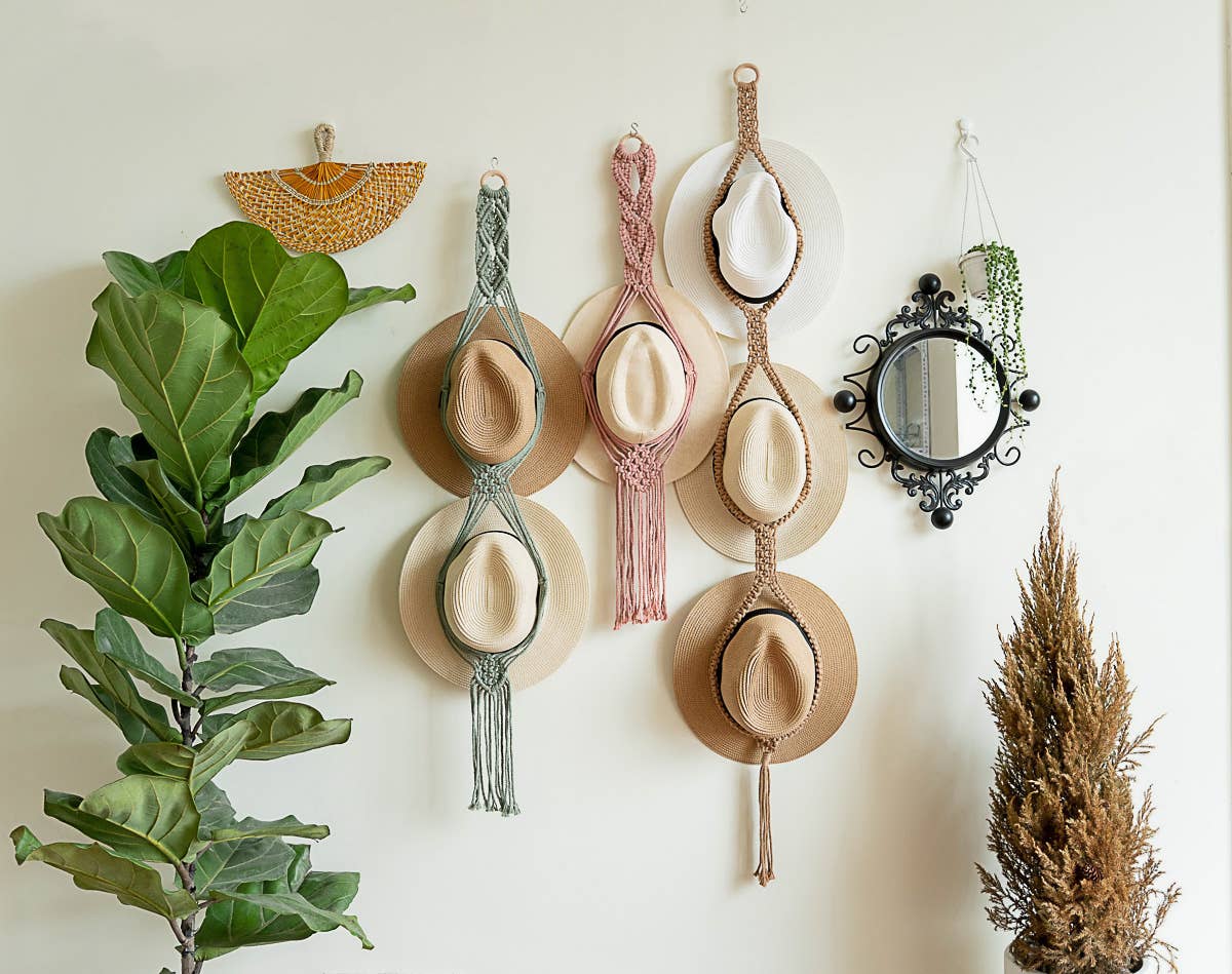 Boho Macrame Hat Hanger/Organizer