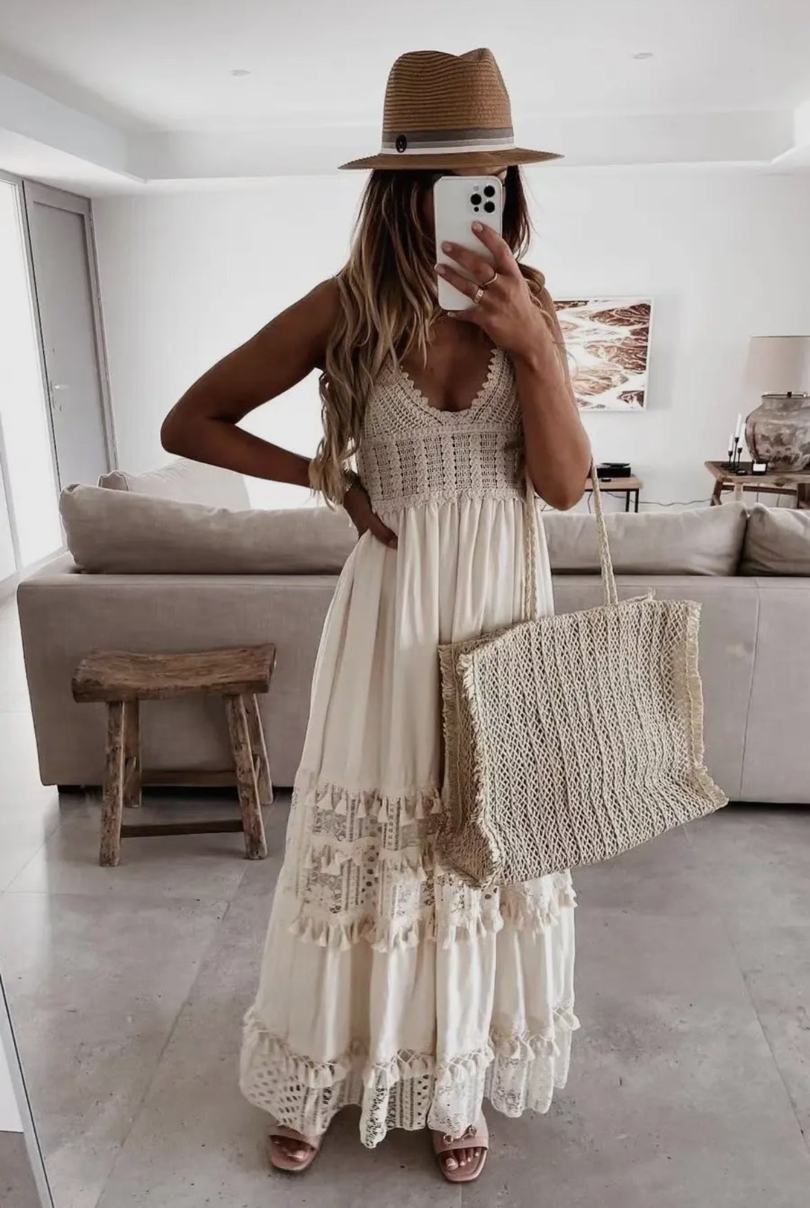 Krystal Crochet Boho Dress RTS