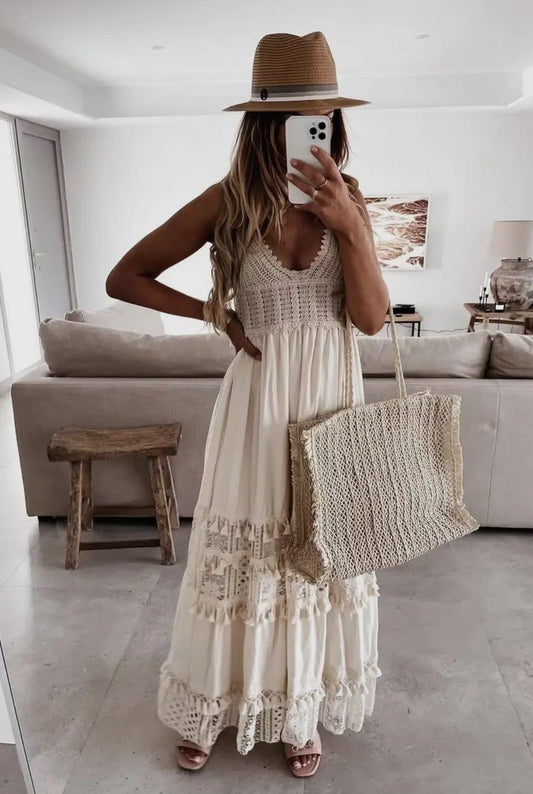 Krystal Crochet Boho Dress RTS