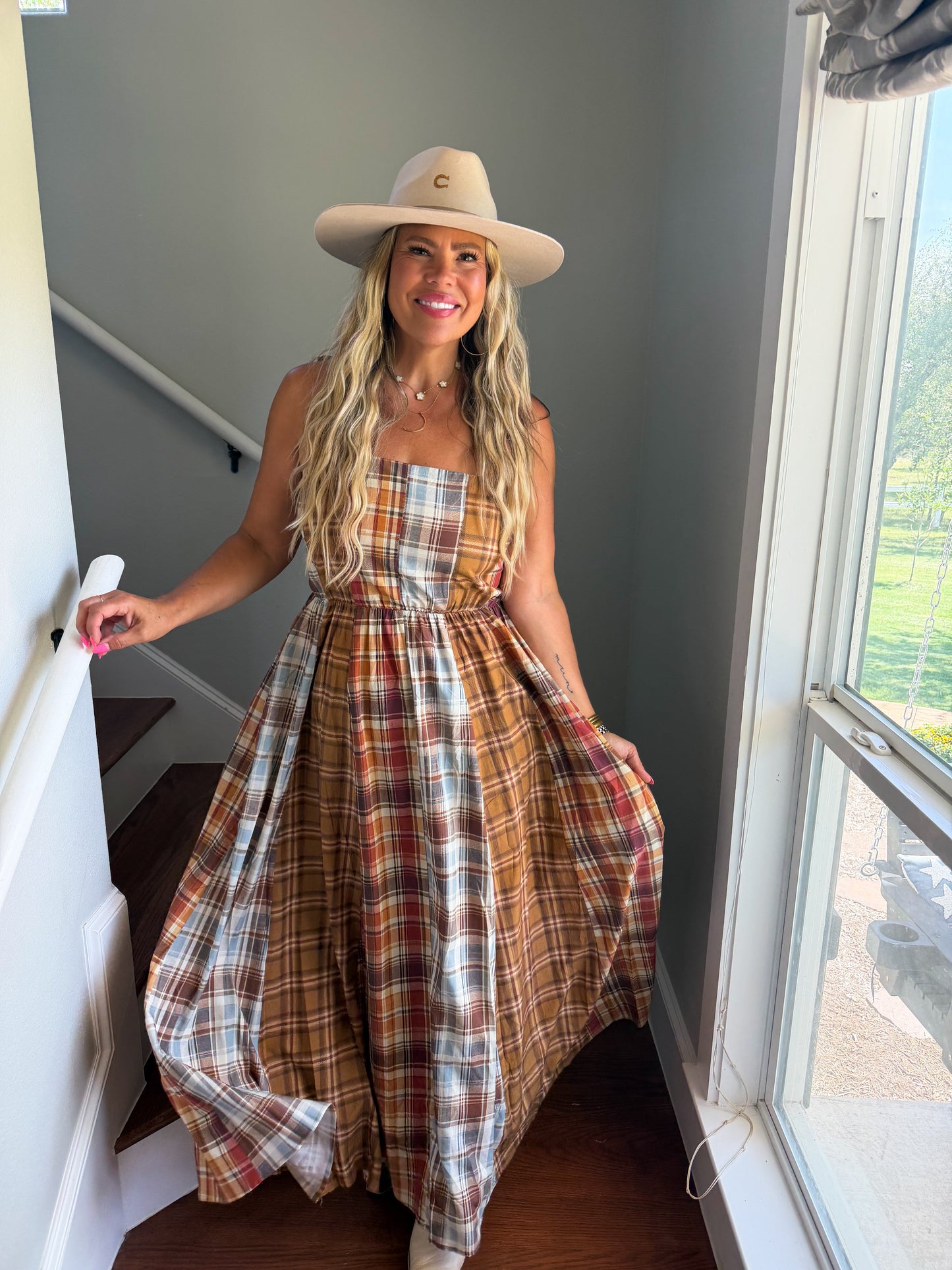 Creeklynn Plaid Maxi Dress PREO