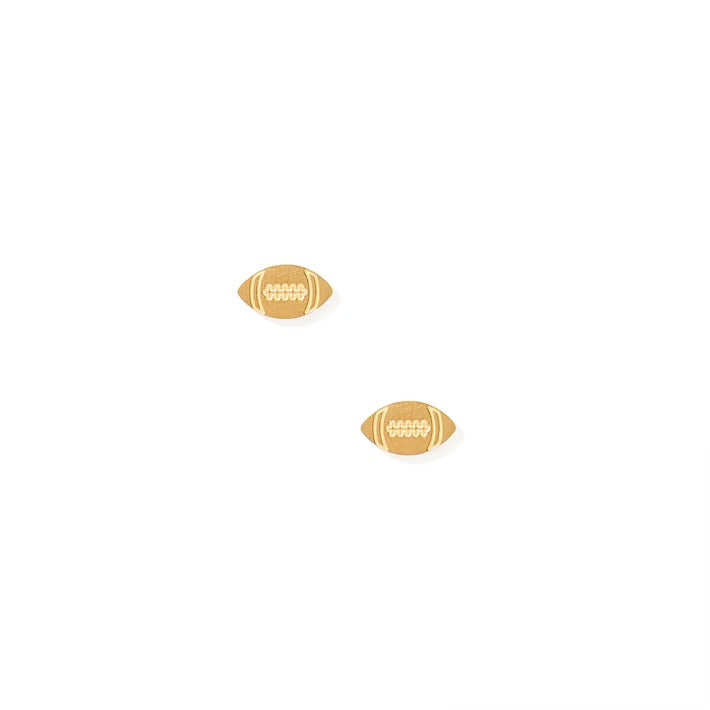Gold Football Stud Earrings Screwback