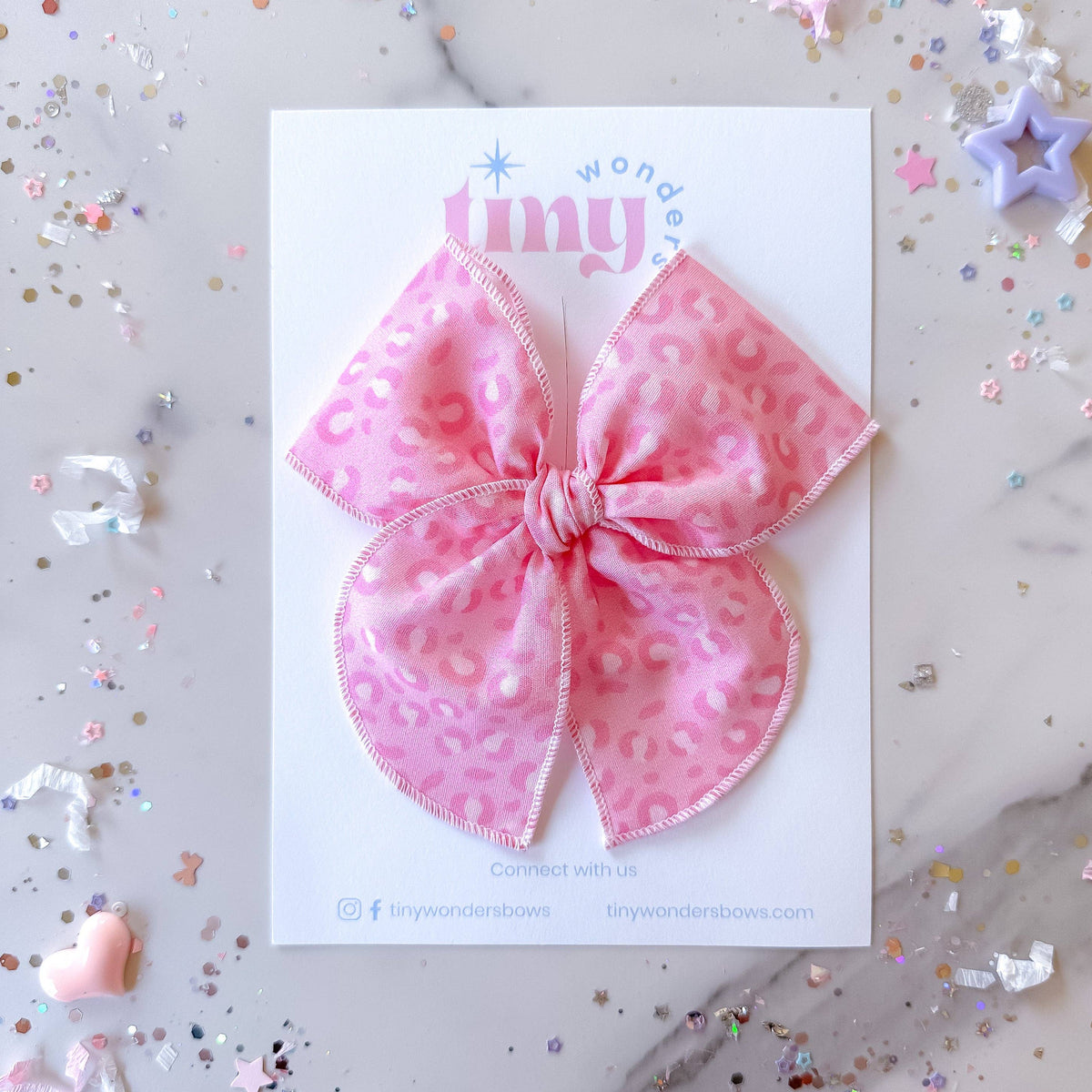 Pink Cheetah Bow // Piggies