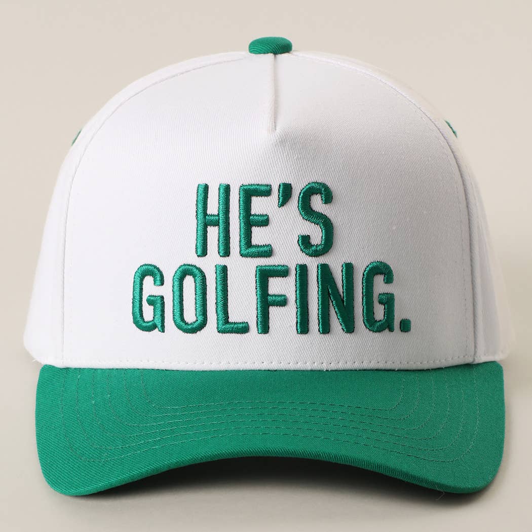 HE'S GOLFING 3D Embroidered Trucker Hat