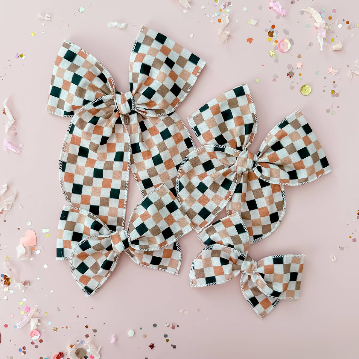 Neutral Checkered Bow