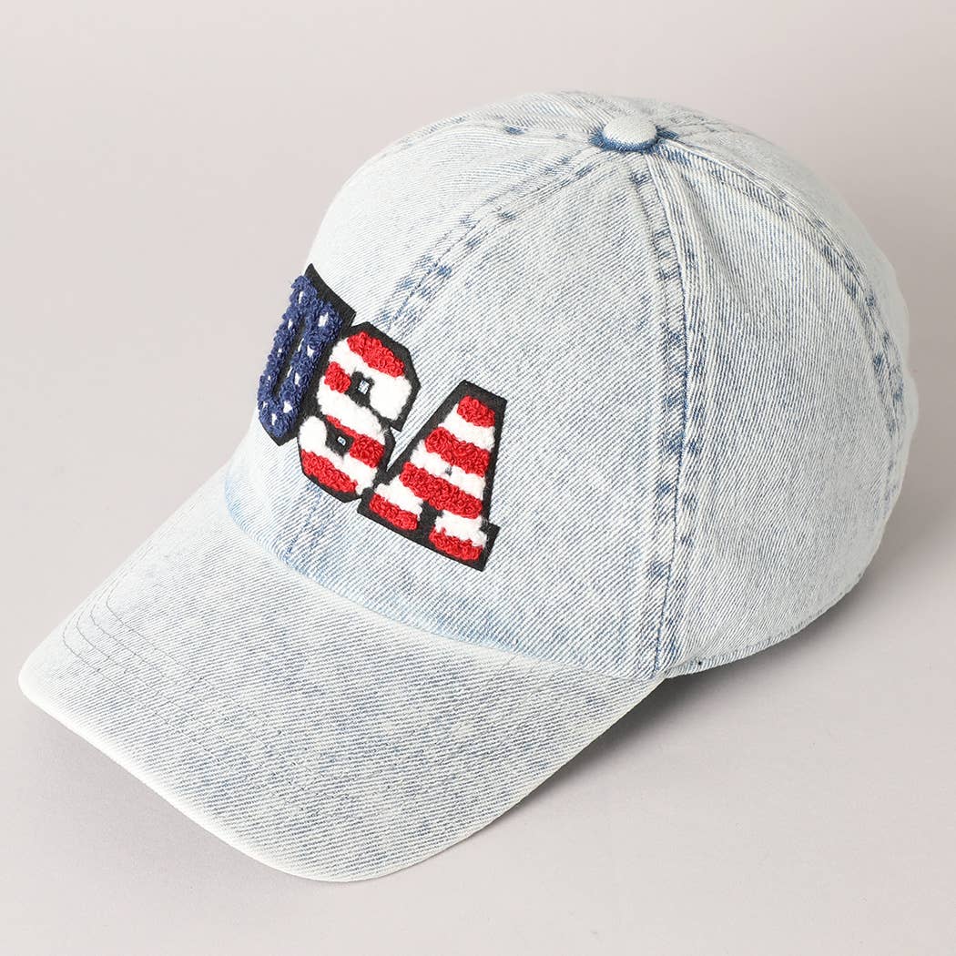 USA Letter Chenille Patch Baseball Cap Hat