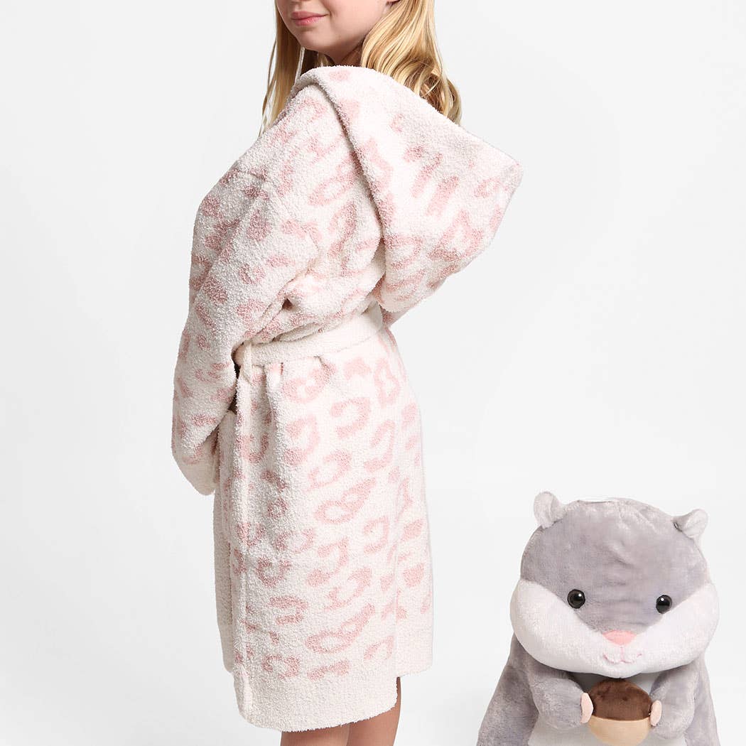 Children's Leopard Luxury Soft Hooded Robe