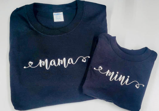 Embroidered Mama + Mini Tee RTS