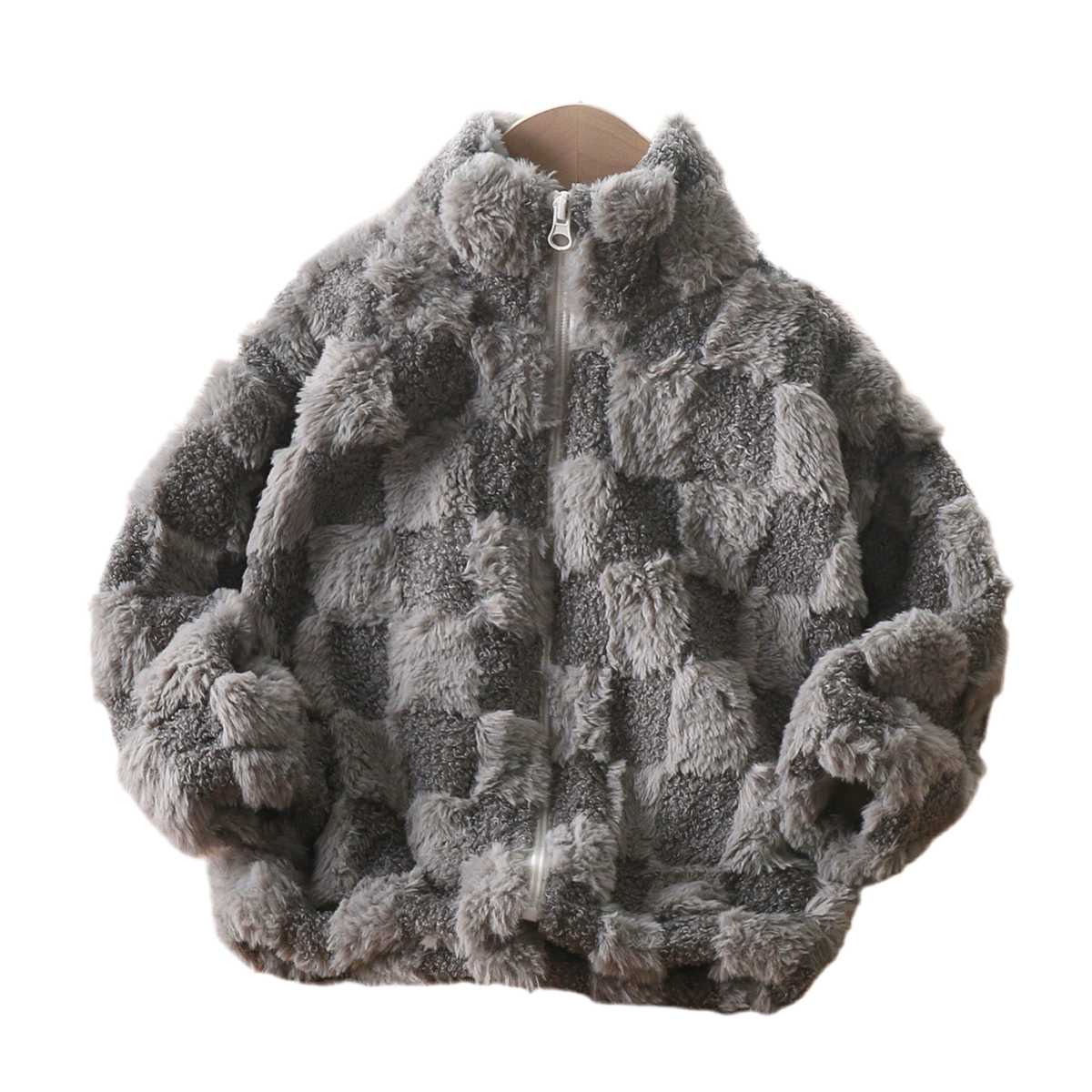 Blush Check Cozy Zip-Up 7/8Y