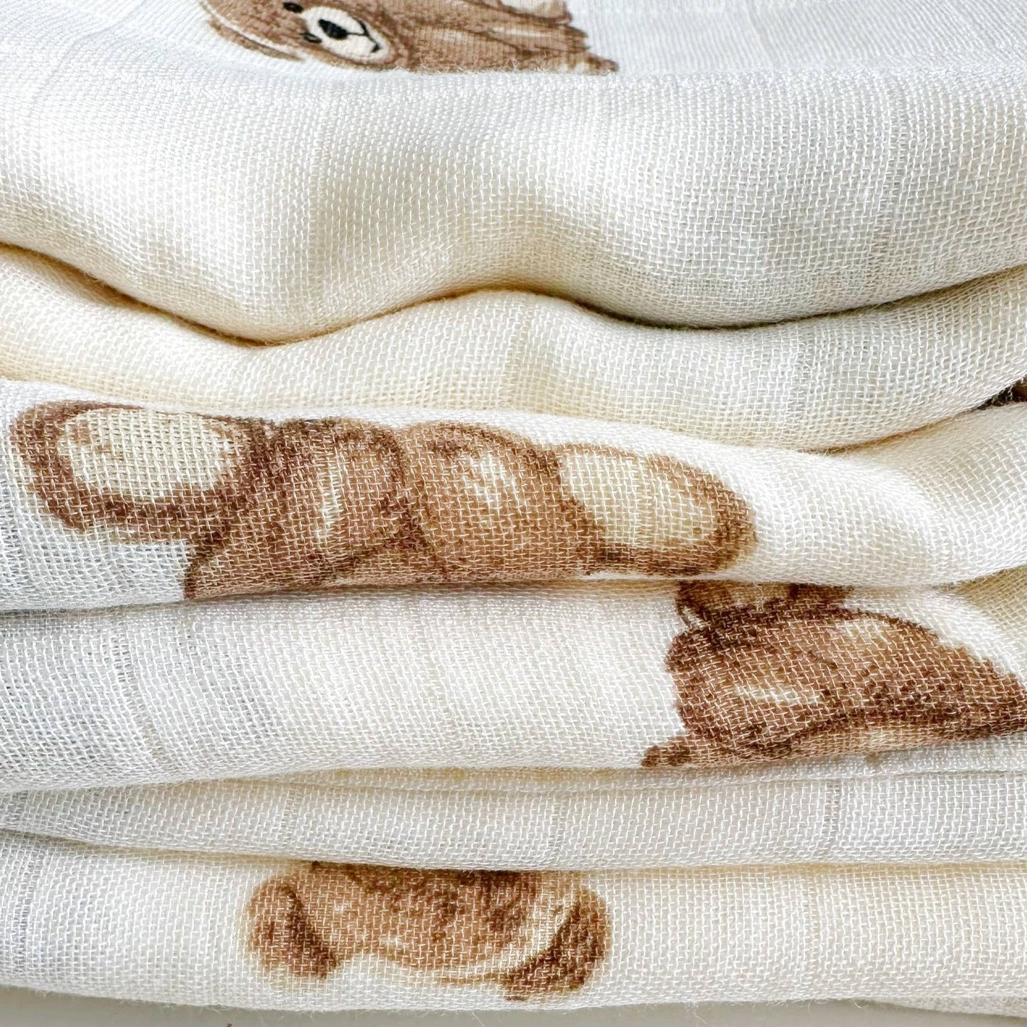 Bamboo Muslin Swaddle Teddy Bear Blanket