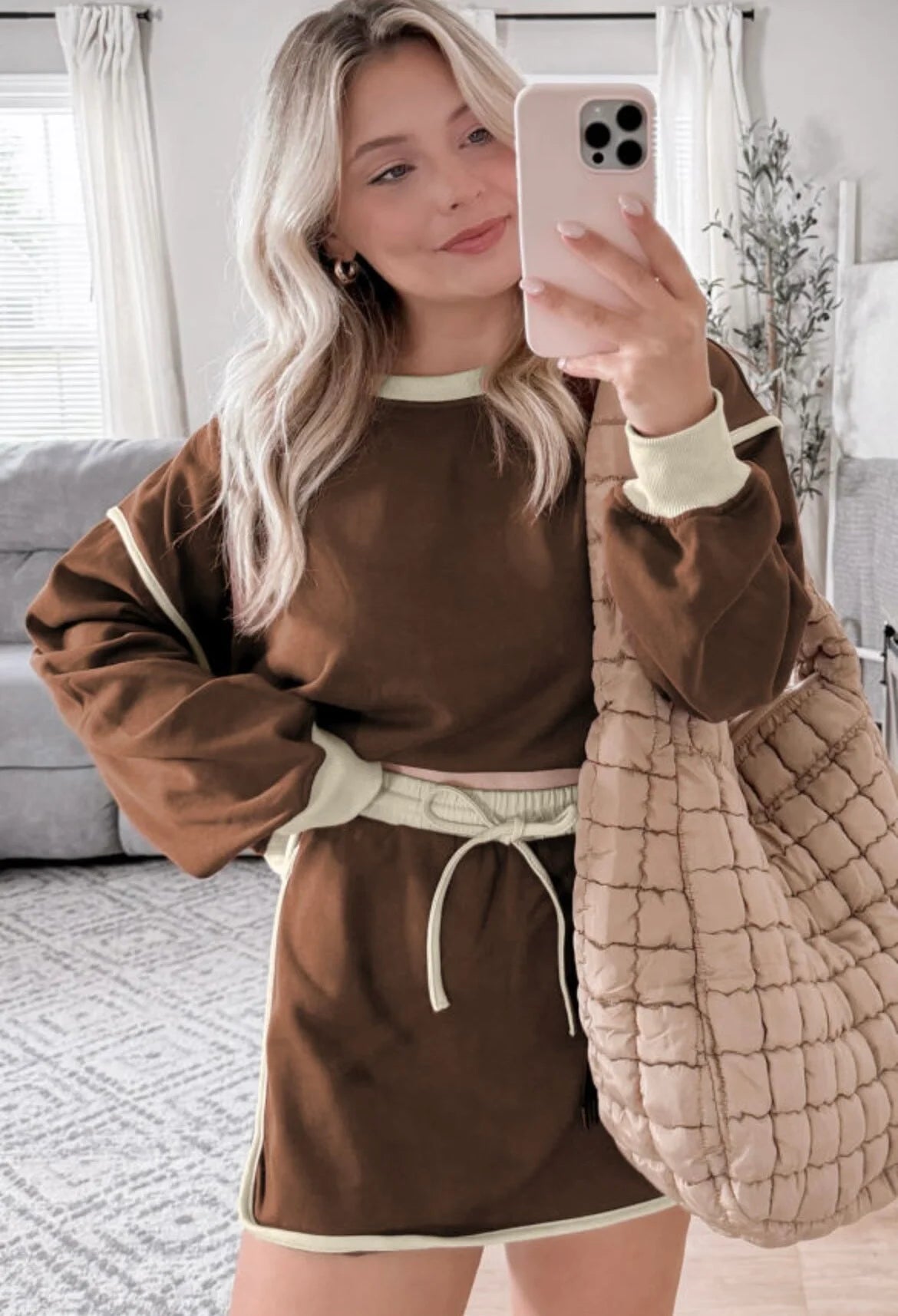 Varsity Lined Slouchy Skort Set RTS