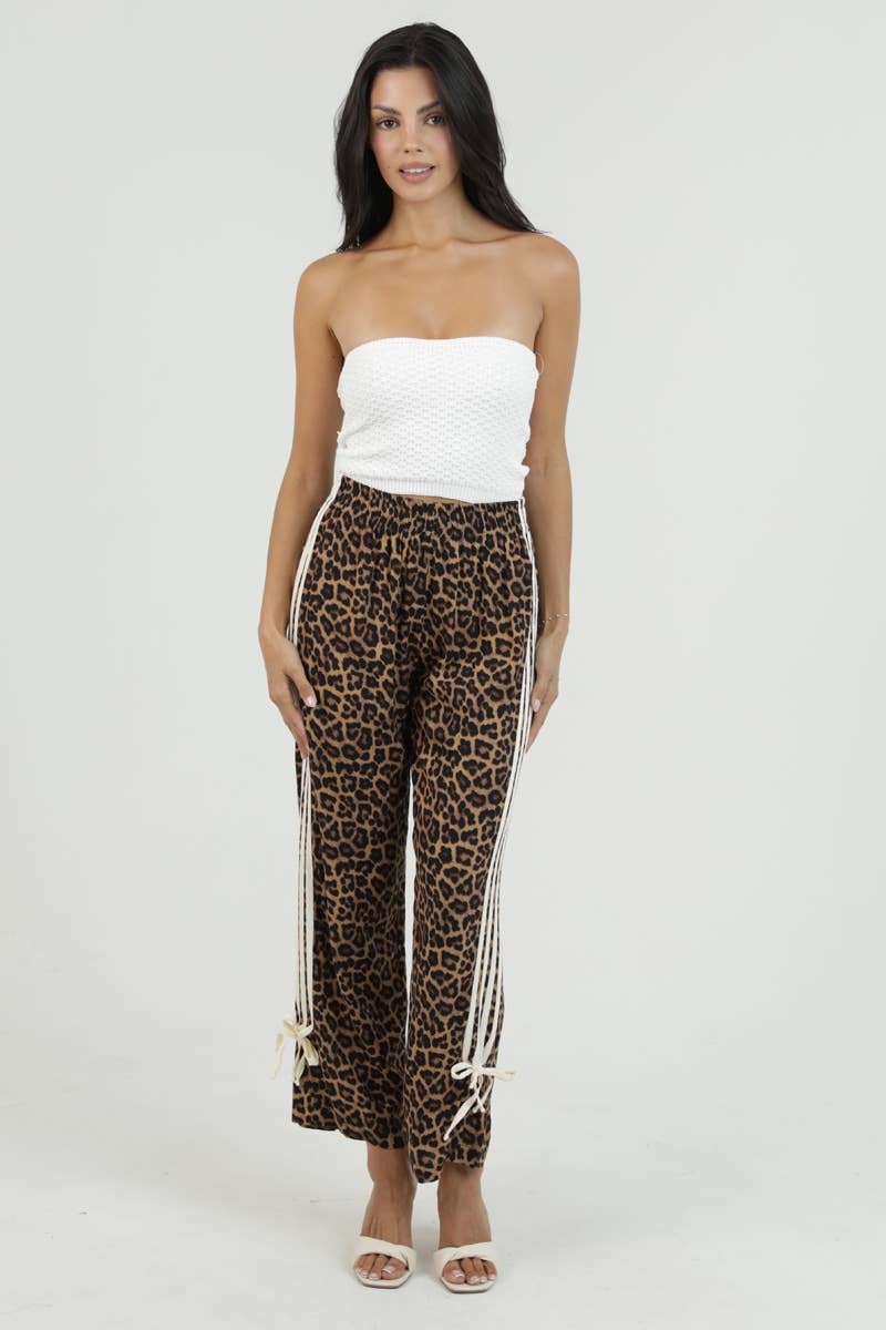 Leopard Pants w/Side Bows
