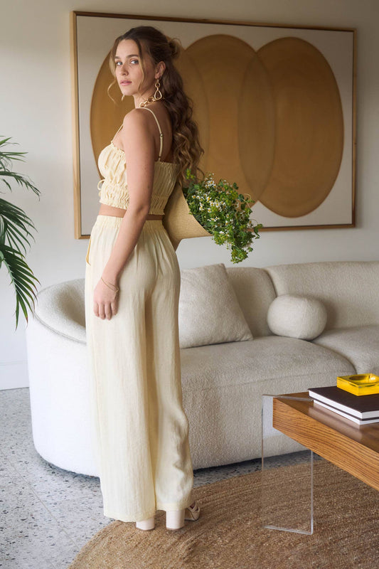 Quinn Tie Front Cami Top + Wide Leg Pant Set