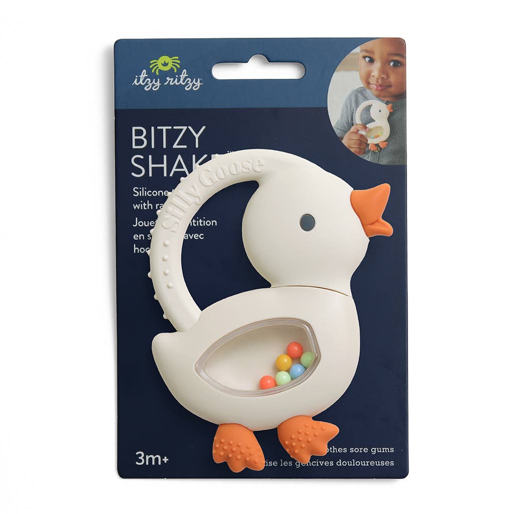 Goosey Bitzy Shake™ - Silicone Teether with Rattle