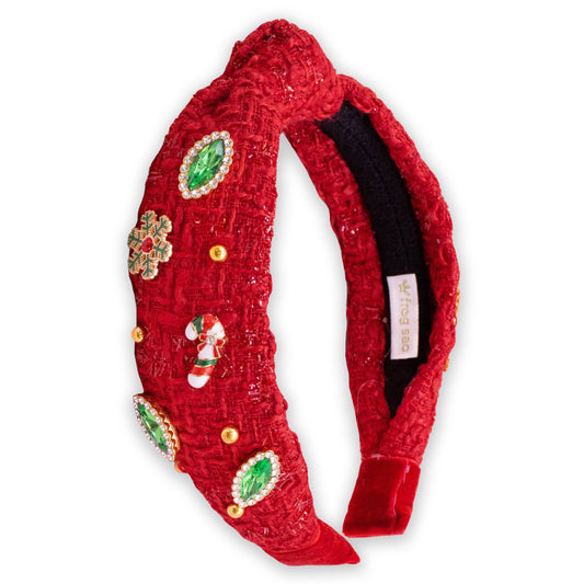 Christmas Tweed Knotted Headband