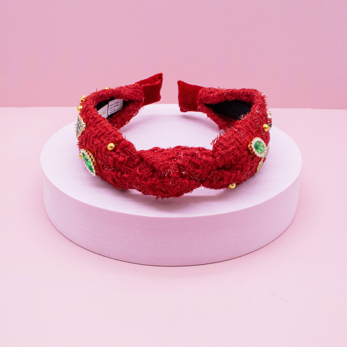 Christmas Tweed Knotted Headband